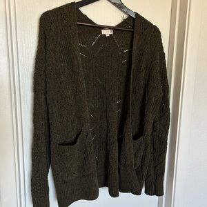 SO Women's Dark Green Cardigan Sweater